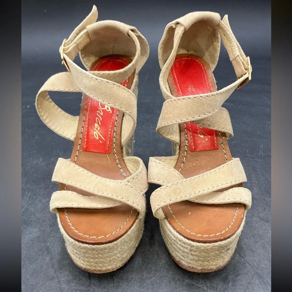 Paloma Barcelo Espadrille Wedge Sandals with Suede Straps